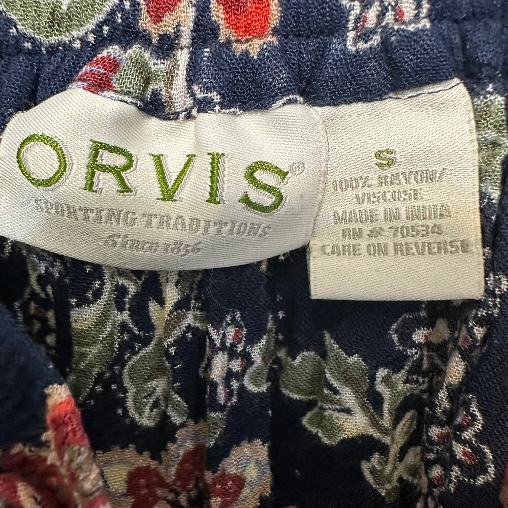 Orvis Maxi Drawstring Skirt Navy Blue Boho Festival Design Small - Picture 3 of 5